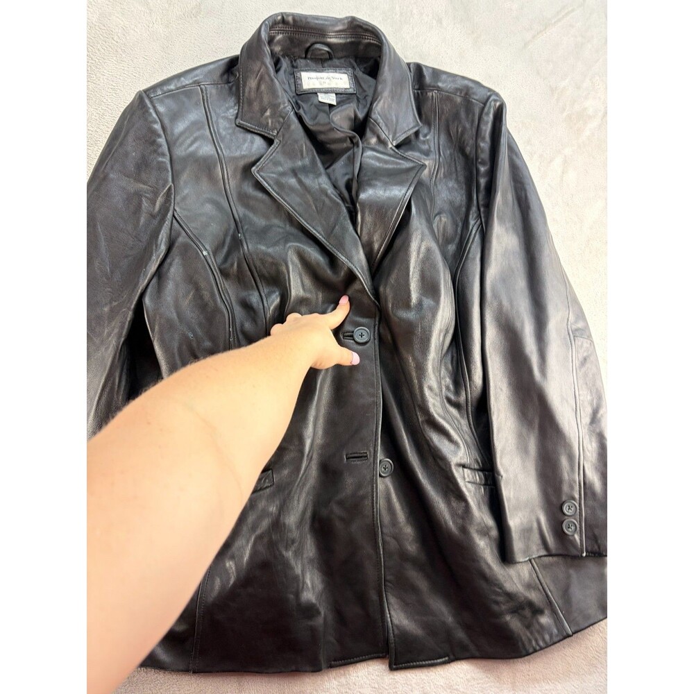 Preston & York Genuine Lamb Skin Leather Jacket Womens 3x Black Casual